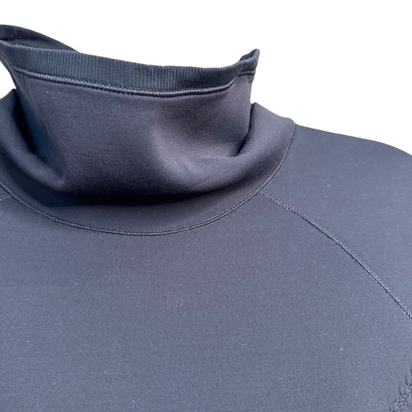 ivivva Black funnel neck short sleeve scuba top hidden drawstring pockets, sz 10 - Picture 4 of 11